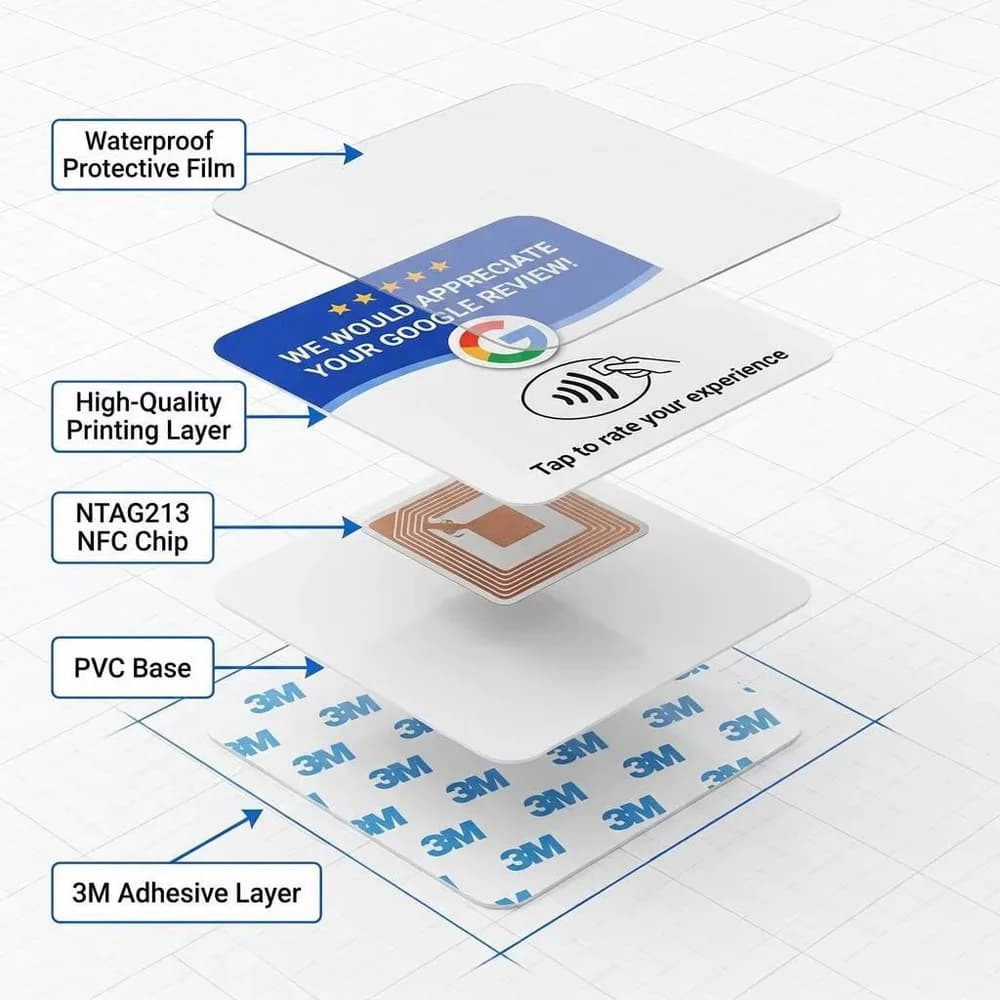 Google Review NFC Sticker, alternative view